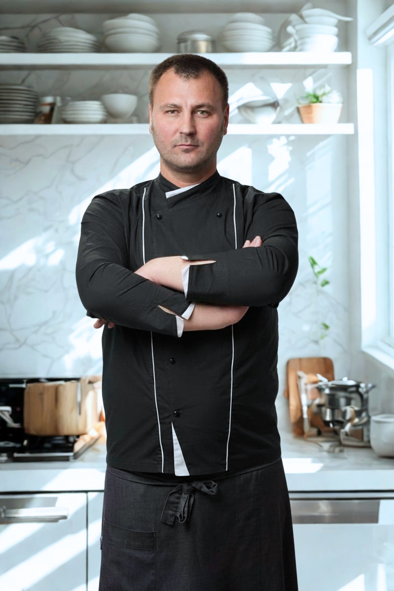 Chef Daniel Grosu în bucătărie